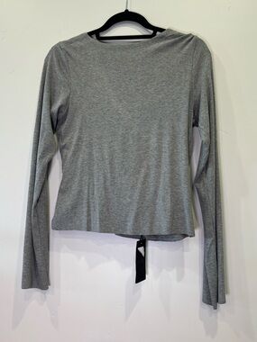 RtA Women’s Long Sleeve Ribbed Top - Gray Crossback